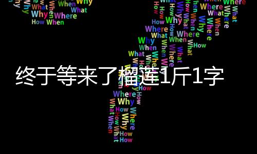 终于等来了榴莲1斤1字打头 榴莲自由的风刮到了青岛