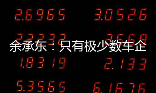 余承东：只有极少数车企能有智驾 国外特斯拉国内就是华为