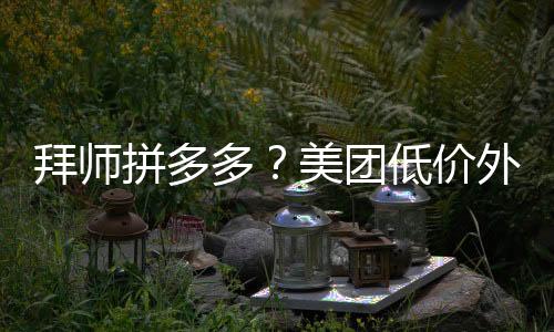 拜师拼多多？美团低价外卖已经步入新的阶段