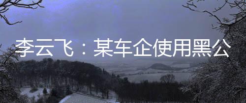 李云飞：某车企使用黑公关手段抹黑比亚迪 提供线索证据者奖励500万